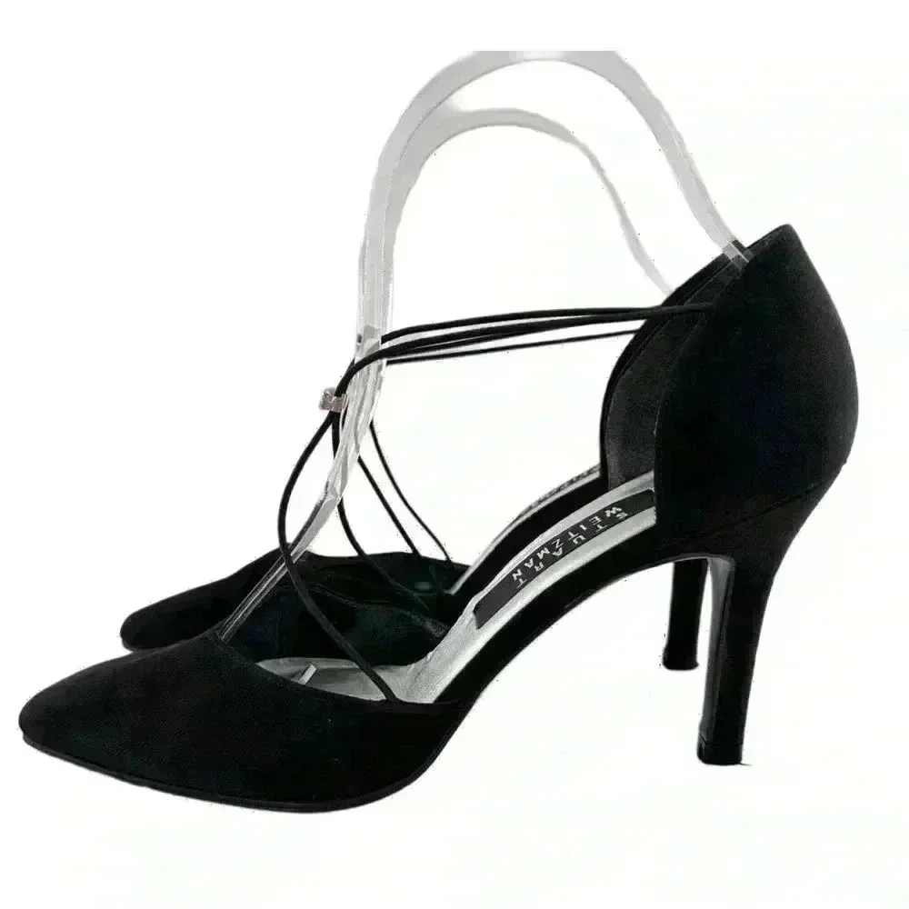 Stuart Weitzman heels 7 black gem mother of the bride formal party holiday